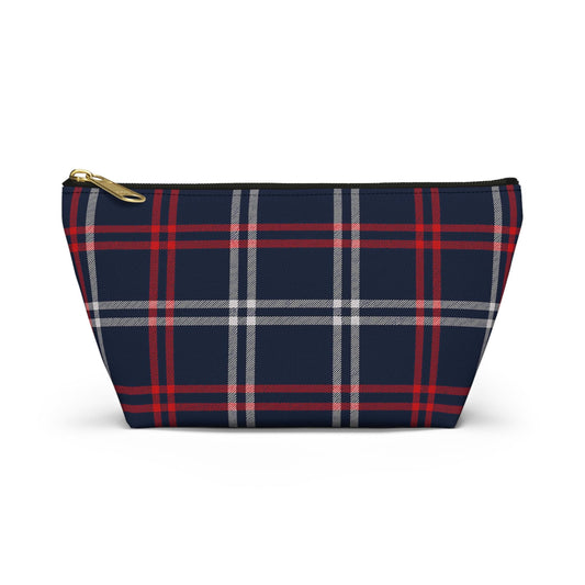 Plaid Accessory Pouch - School Team Makeup Bag, Tailgate Pouch, Preppy School Pride Gift, Travel Pouch, Gift for Friend