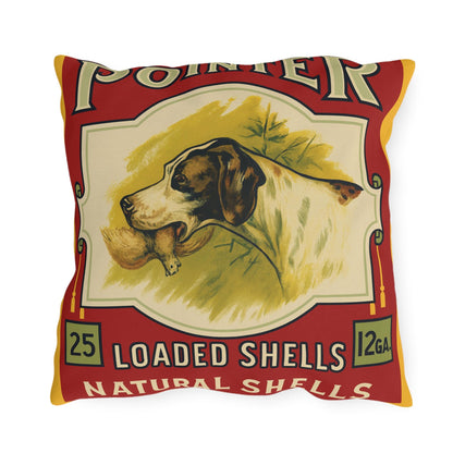 Vintage Shotgun Shell Outdoor Pillow - Cabin Decor, Hunting Lodge Throw Pillow, Hunter Gift, Rustic Home Decor, Outdoor Cushion