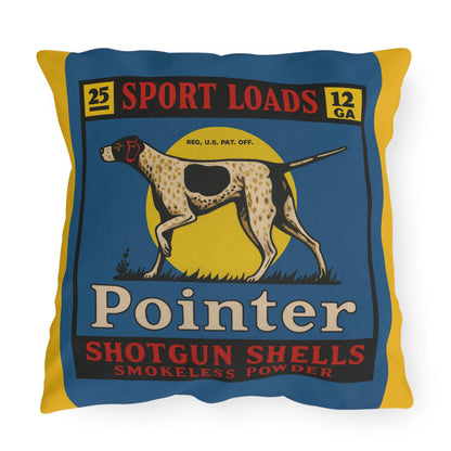 Shotgun Shell Box Outdoor Pillow, Cabin Decor, Man Cave Throw Pillow, Hunting Lodge Cushion, Rustic Home Accent