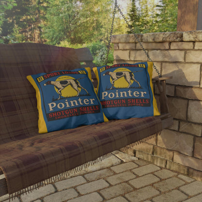 Shotgun Shell Box Outdoor Pillow, Cabin Decor, Man Cave Throw Pillow, Hunting Lodge Cushion, Rustic Home Accent