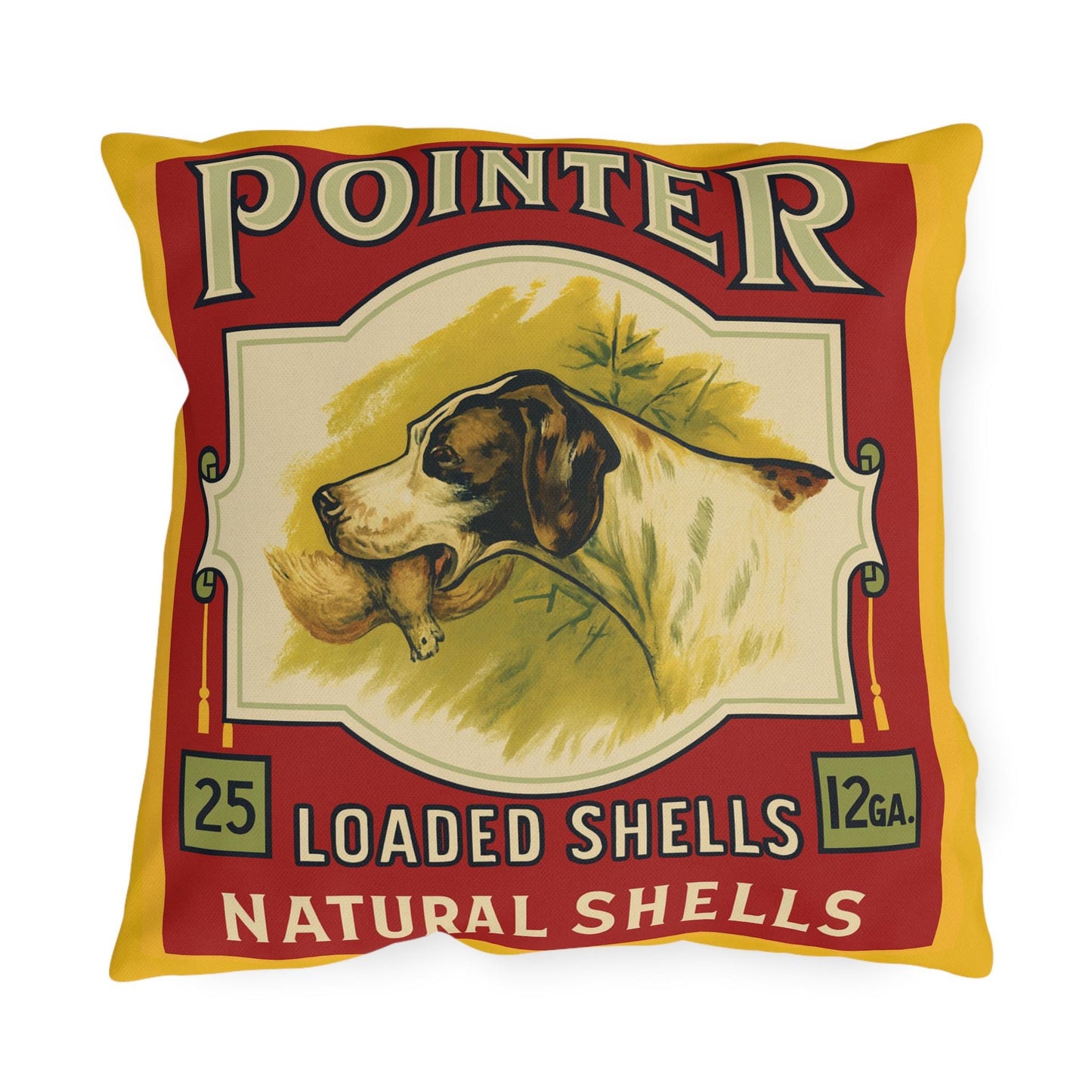 Hunting Outdoor Pillows, Cabin Decor, Lodge Cushion, 12 GA Throw Pillow, Vintage Shot Gun Shell Pillow