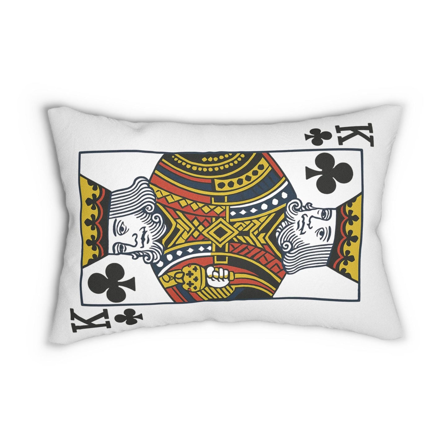 Spun Polyester Pillow, King of Clubs Card Throw Pillow, Game Room Decor, Poker Night Pillow, Casino Theme Pillow, Black Jack Table Pillow,