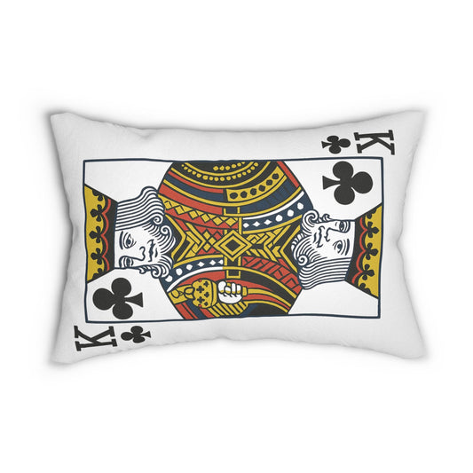 Spun Polyester Pillow, King of Clubs Card Throw Pillow, Game Room Decor, Poker Night Pillow, Casino Theme Pillow, Black Jack Table Pillow,