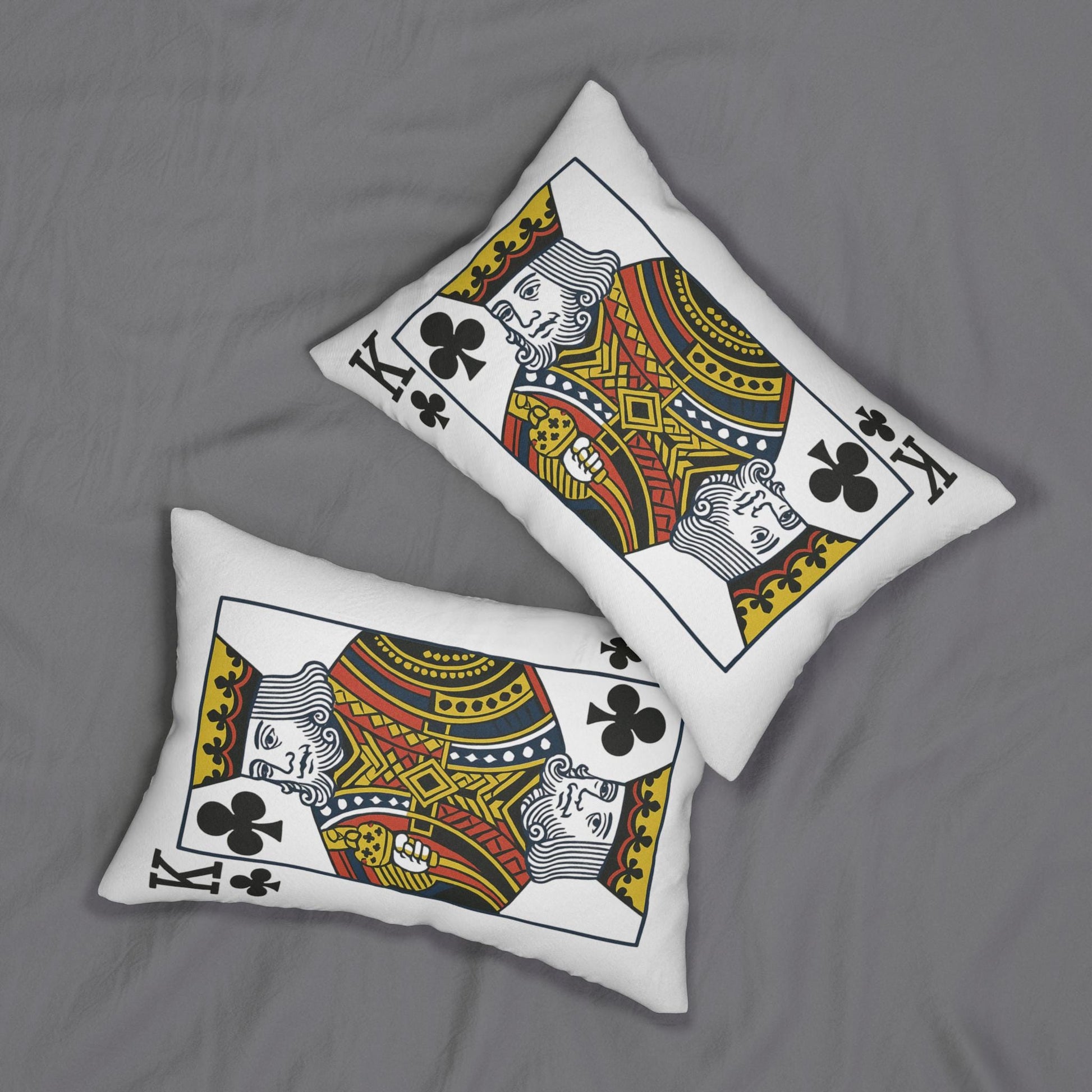 Spun Polyester Pillow, King of Clubs Card Throw Pillow, Game Room Decor, Poker Night Pillow, Casino Theme Pillow, Black Jack Table Pillow,