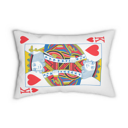 Spun Polyester Pillow, King of Hearts Card Throw Pillow, Game Room Decor, Poker Night Pillow, Casino Theme Pillow, Black Jack Table Pillow,