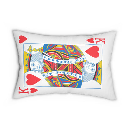 Spun Polyester Pillow, King of Hearts Card Throw Pillow, Game Room Decor, Poker Night Pillow, Casino Theme Pillow, Black Jack Table Pillow,