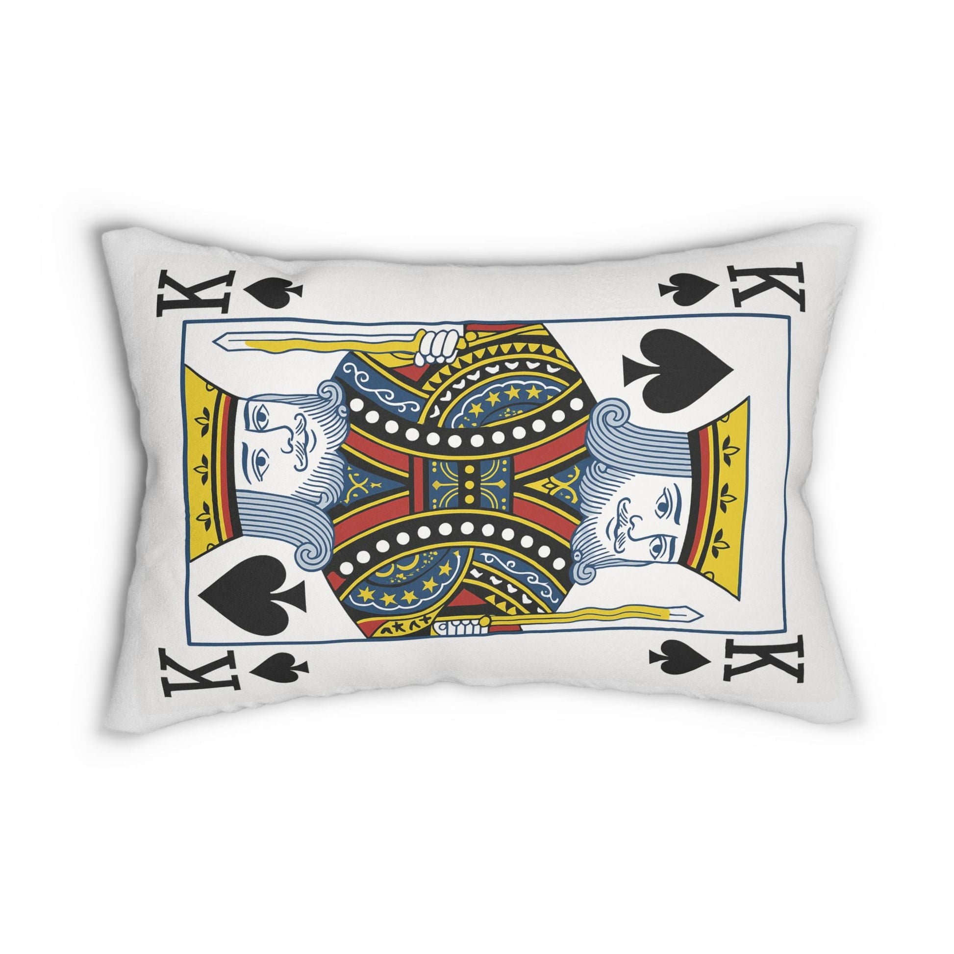 Spun Polyester Pillow, King of Spades Card Throw Pillow, Game Room Decor, Poker Night Pillow, Casino Theme Pillow, Black Jack Table Pillow,