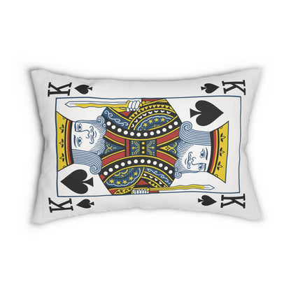 Spun Polyester Pillow, King of Spades Card Throw Pillow, Game Room Decor, Poker Night Pillow, Casino Theme Pillow, Black Jack Table Pillow,