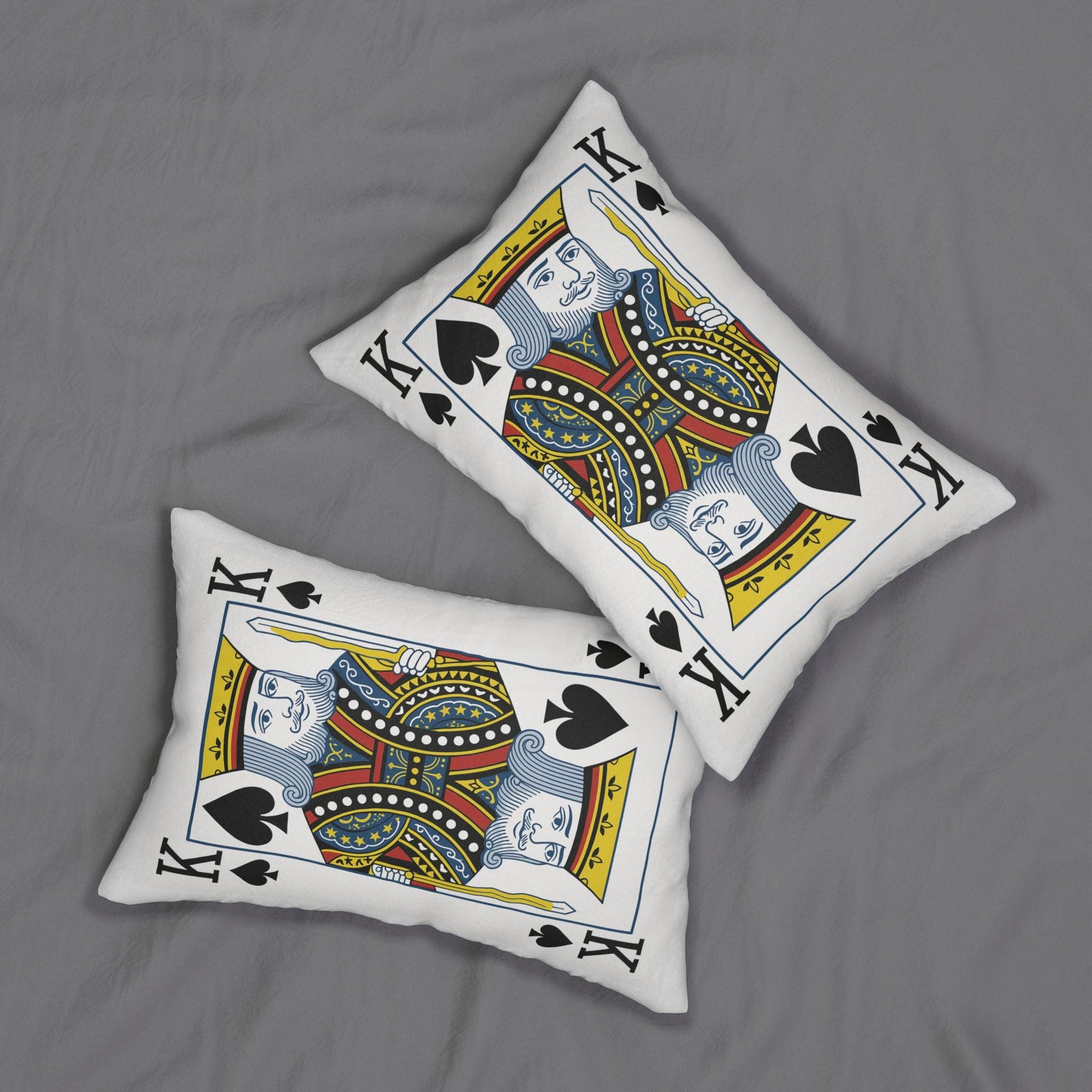 Spun Polyester Pillow, King of Spades Card Throw Pillow, Game Room Decor, Poker Night Pillow, Casino Theme Pillow, Black Jack Table Pillow,