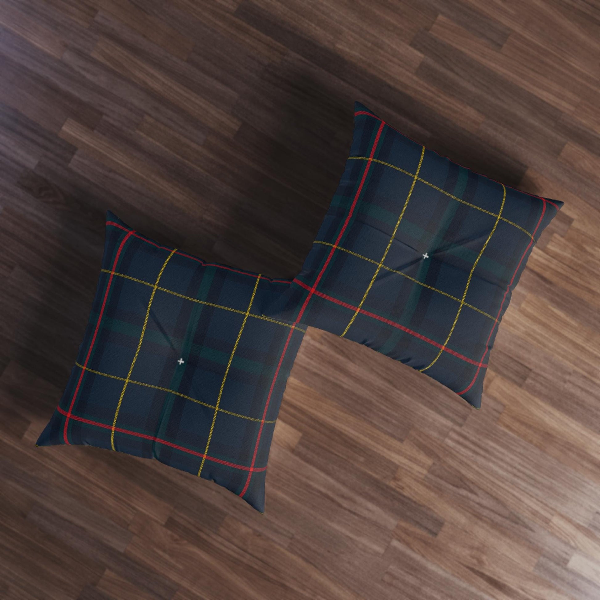 Square Floor Pillow, Preppy Plaid Design, Home Decor Cushion, Tufted Seat Cushion, Room Accent, Plaid Pattern Pillow