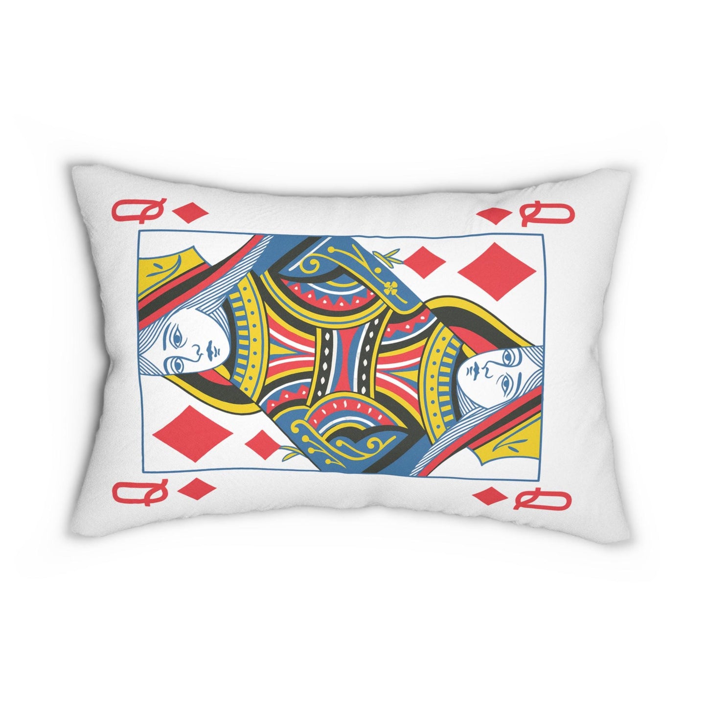 Pillow, Queen of Diamonds Card Throw Pillow, Game Room Decor, Poker Night Pillow, Casino Theme Pillow, Black Jack Table Pillow,