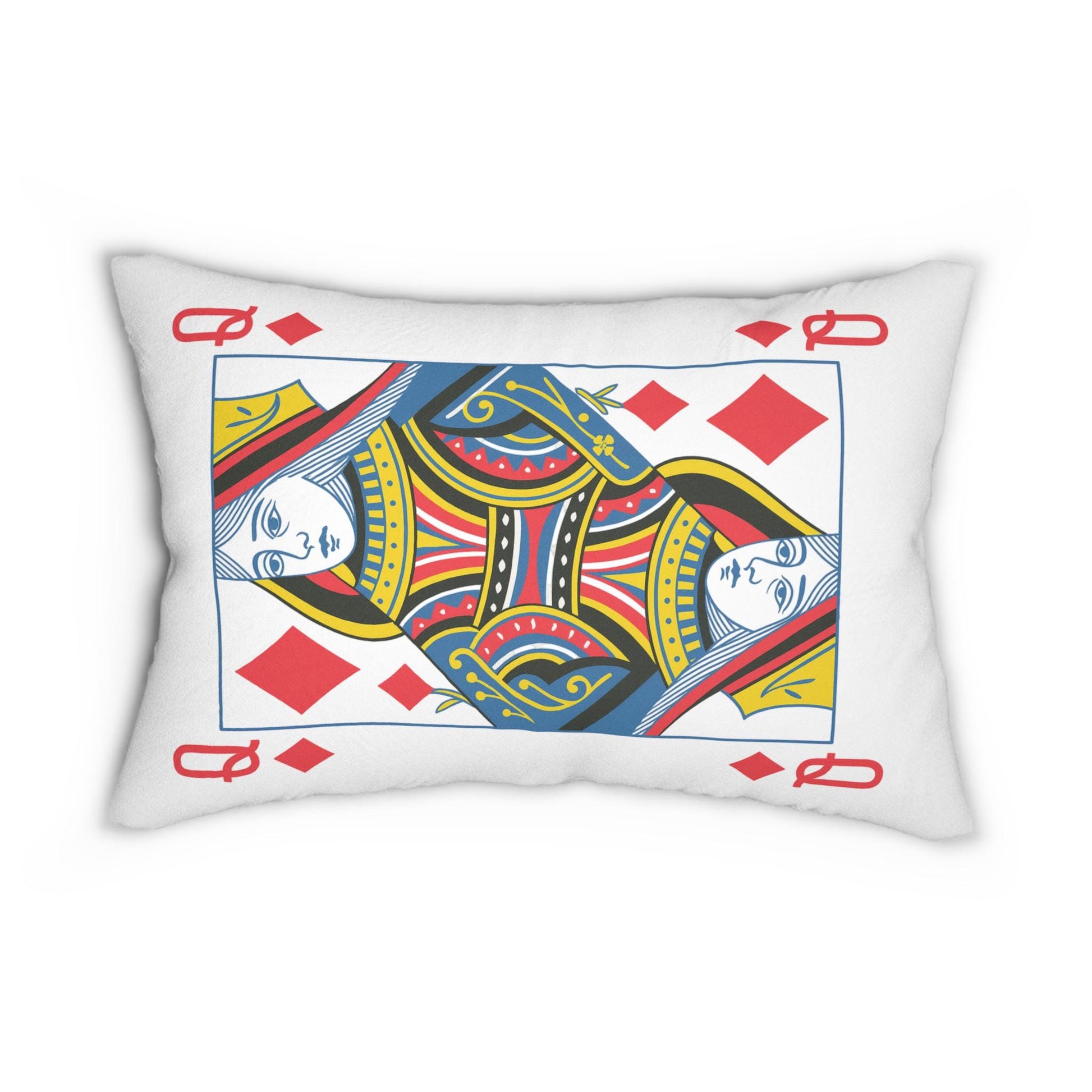 Pillow, Queen of Diamonds Card Throw Pillow, Game Room Decor, Poker Night Pillow, Casino Theme Pillow, Black Jack Table Pillow,