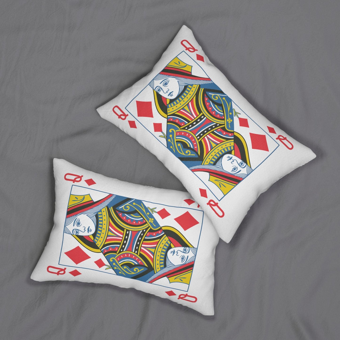 Pillow, Queen of Diamonds Card Throw Pillow, Game Room Decor, Poker Night Pillow, Casino Theme Pillow, Black Jack Table Pillow,