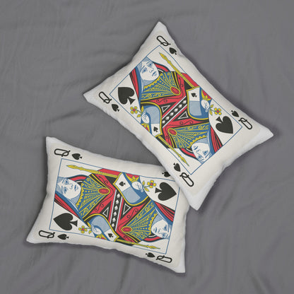 Spun Polyester Pillow, Queen of Spades Card Throw Pillow, Game Room Decor, Poker Night Pillow, Casino Theme Pillow, Black Jack Table Pillow,