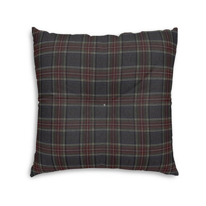 Square Floor Pillow, Preppy Plaid Design, Home Decor Cushion, Tufted Seat Cushion, Room Accent, Plaid Pattern Pillow