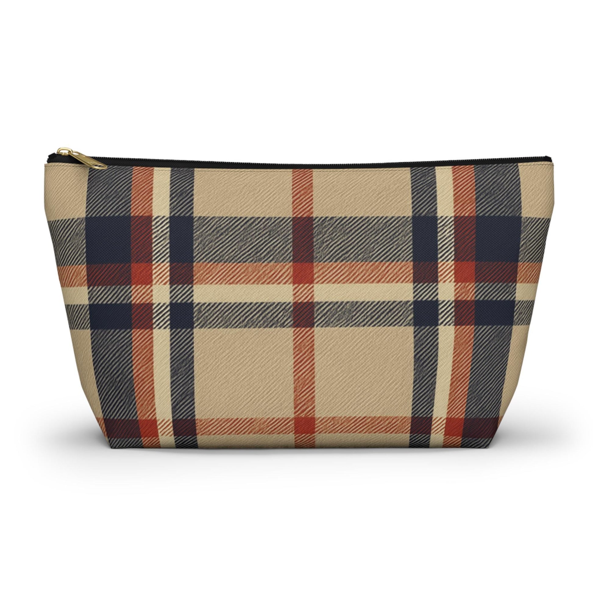 Plaid Accessory Pouch, Make-up Bag, School Supplies Case, Weekend Trip Essential Carryall