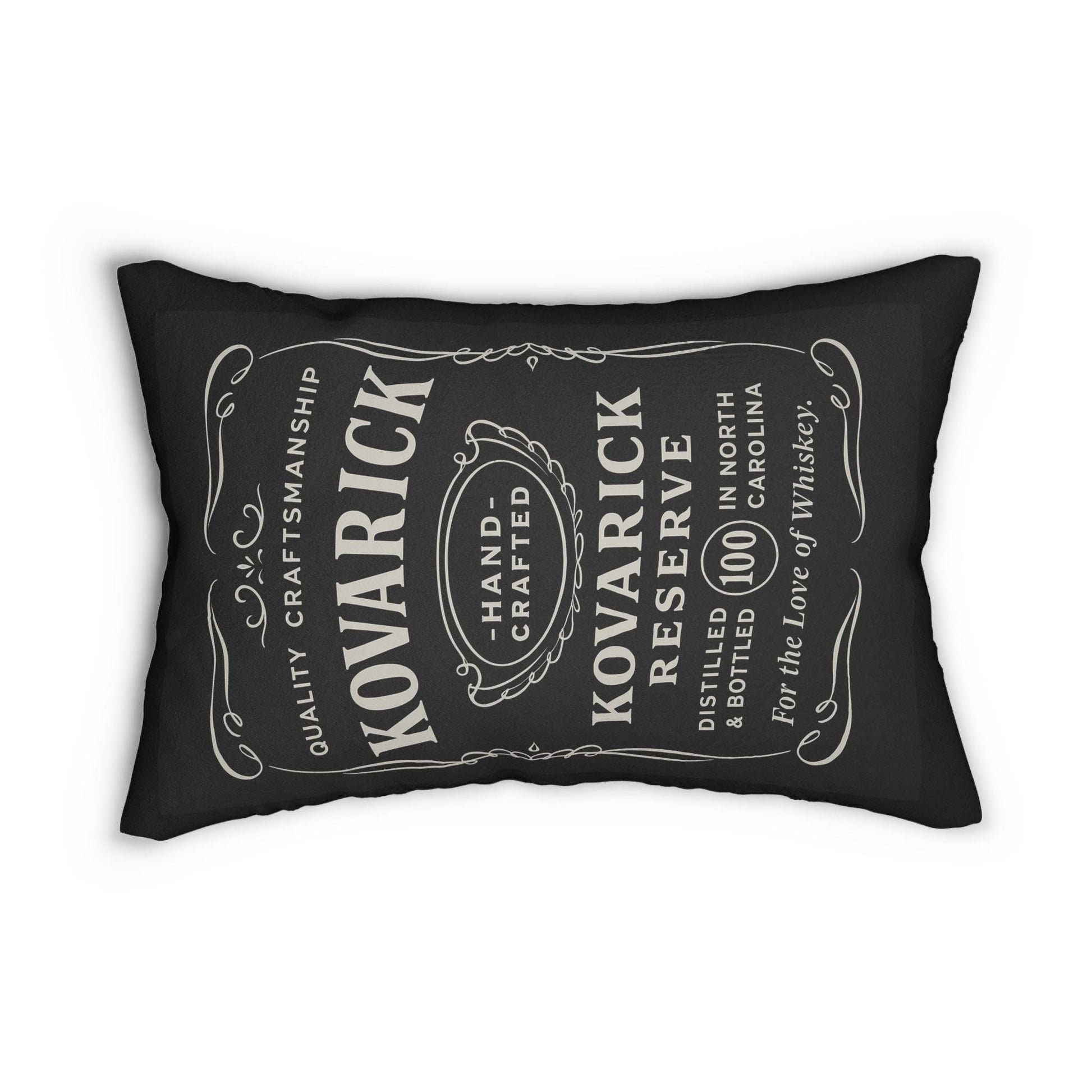 Whiskey Label Lumbar Pillow, Personalized Pillow, Bar Decor, Man Cave Pillow, Custom Pillow Case, Gift for Him