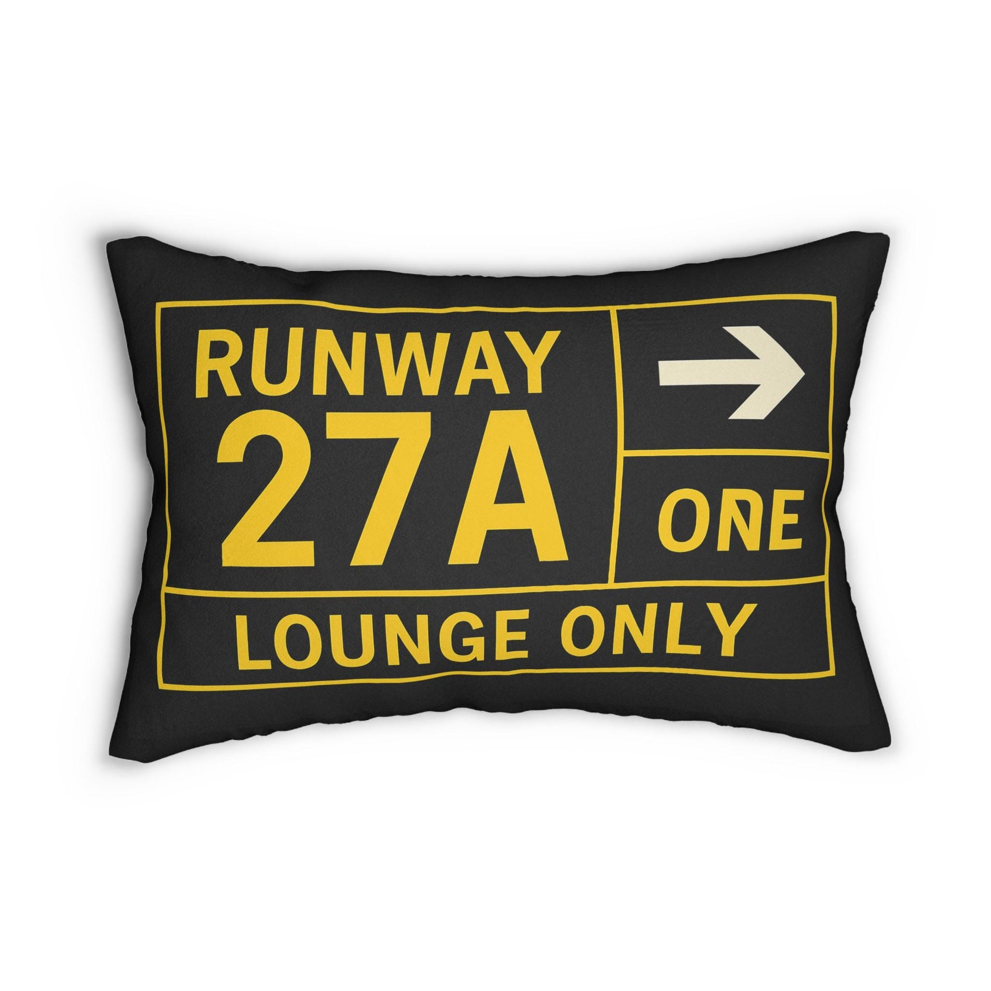 Aviation Decor Lumbar Pillow, Airport Terminal Runway Sign, Pilot Gift, Airline Attendant Present, Traveler Throw Pillow