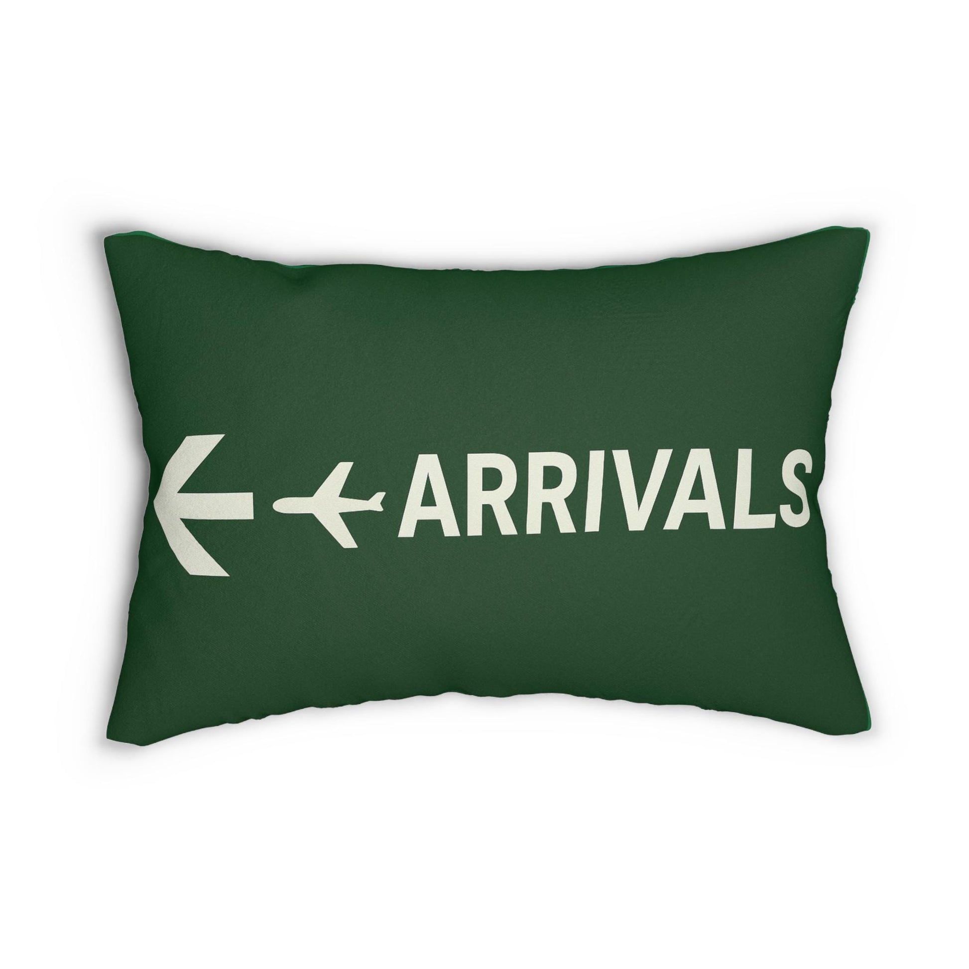 Airport Signs Spun Polyester Lumbar Pillow - Pilot Traveler Gift Idea Throw Decor House Enthusiast, Aviation Cushion, Plane Lover Home