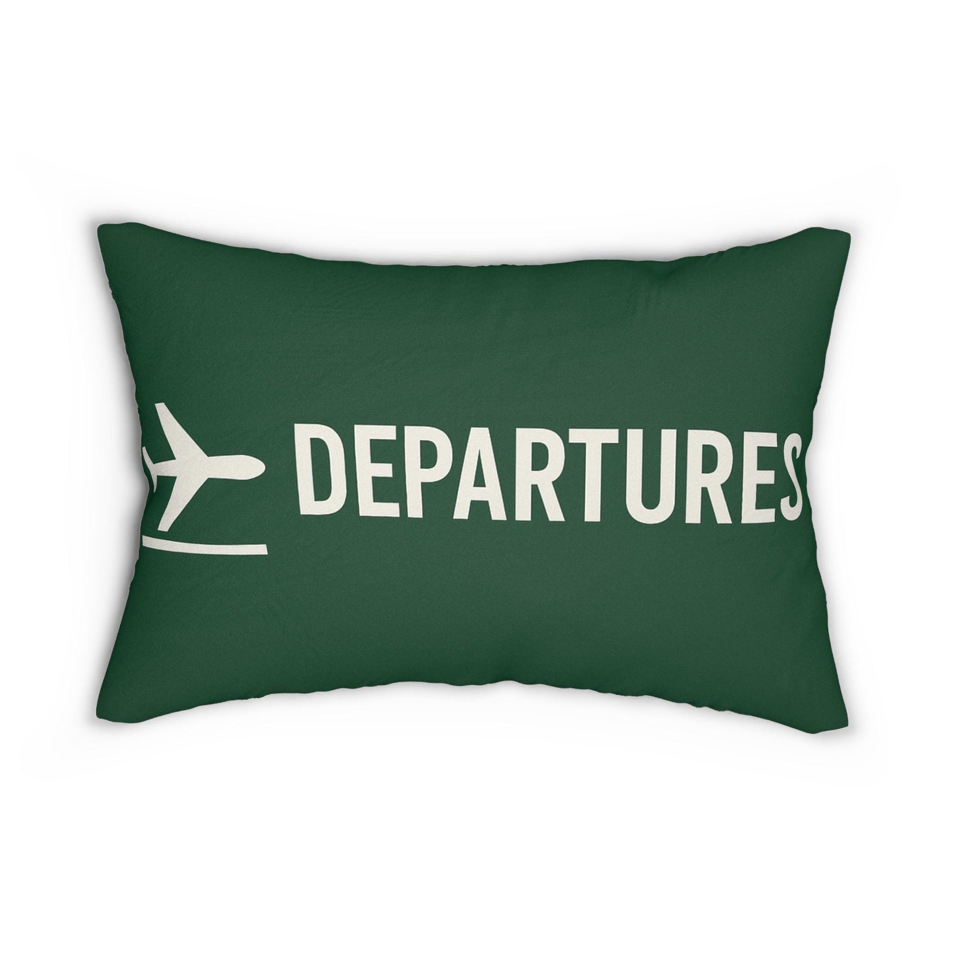 Airport Signs Spun Polyester Lumbar Pillow - Pilot Traveler Gift Idea Throw Decor House Enthusiast, Aviation Cushion, Plane Lover Home