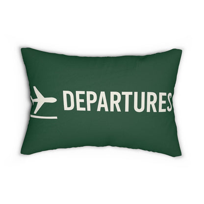 Airport Signs Spun Polyester Lumbar Pillow - Pilot Traveler Gift Idea Throw Decor House Enthusiast, Aviation Cushion, Plane Lover Home