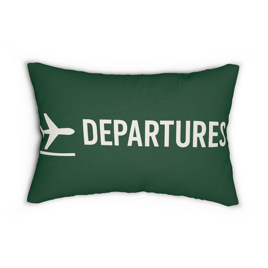 Airport Signs Spun Polyester Lumbar Pillow - Pilot Traveler Gift Idea Throw Decor House Enthusiast, Aviation Cushion, Plane Lover Home