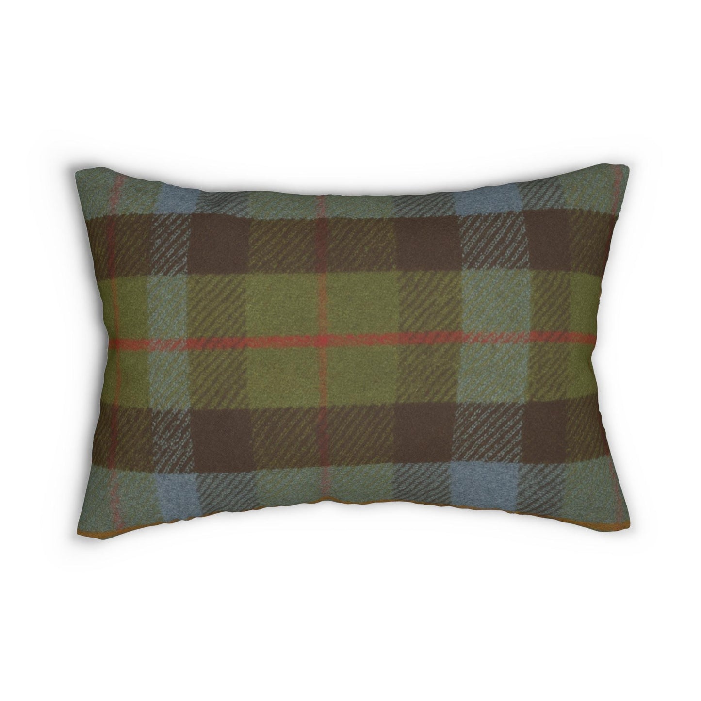 Fall Plaid Lumbar Pillow, Holiday Decorative Throw Pillow, Cozy Lumbar Cushion, Thanksgiving Accent Pillow, Festive Lumbar Pillow Cover