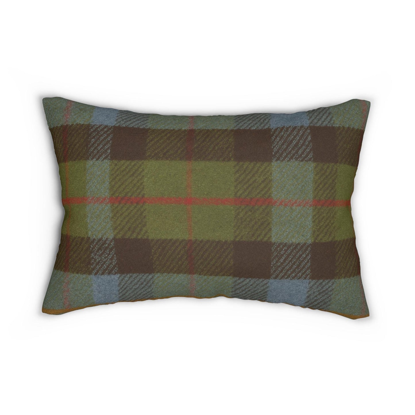 Fall Plaid Lumbar Pillow, Holiday Decorative Throw Pillow, Cozy Lumbar Cushion, Thanksgiving Accent Pillow, Festive Lumbar Pillow Cover