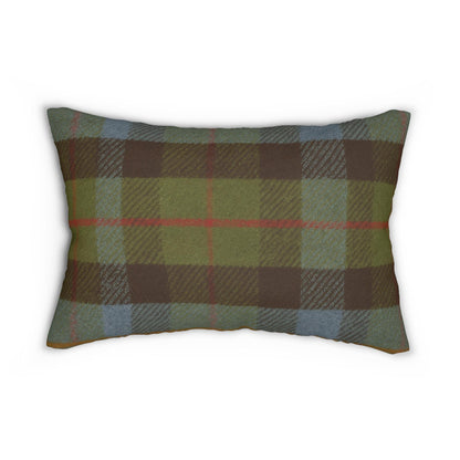 Fall Plaid Lumbar Pillow, Holiday Decorative Throw Pillow, Cozy Lumbar Cushion, Thanksgiving Accent Pillow, Festive Lumbar Pillow Cover