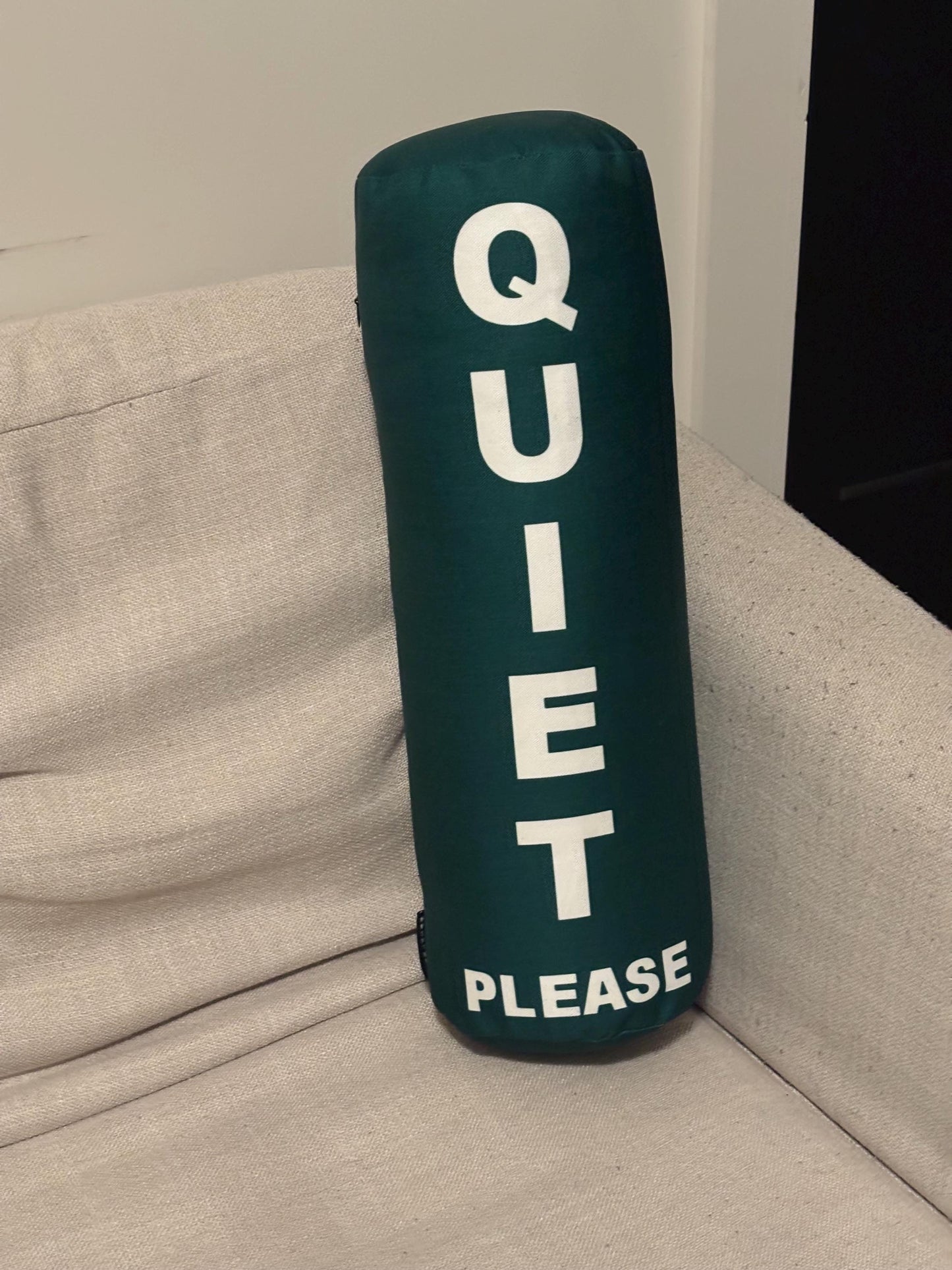 Quiet Please Golf cylinder pillow.