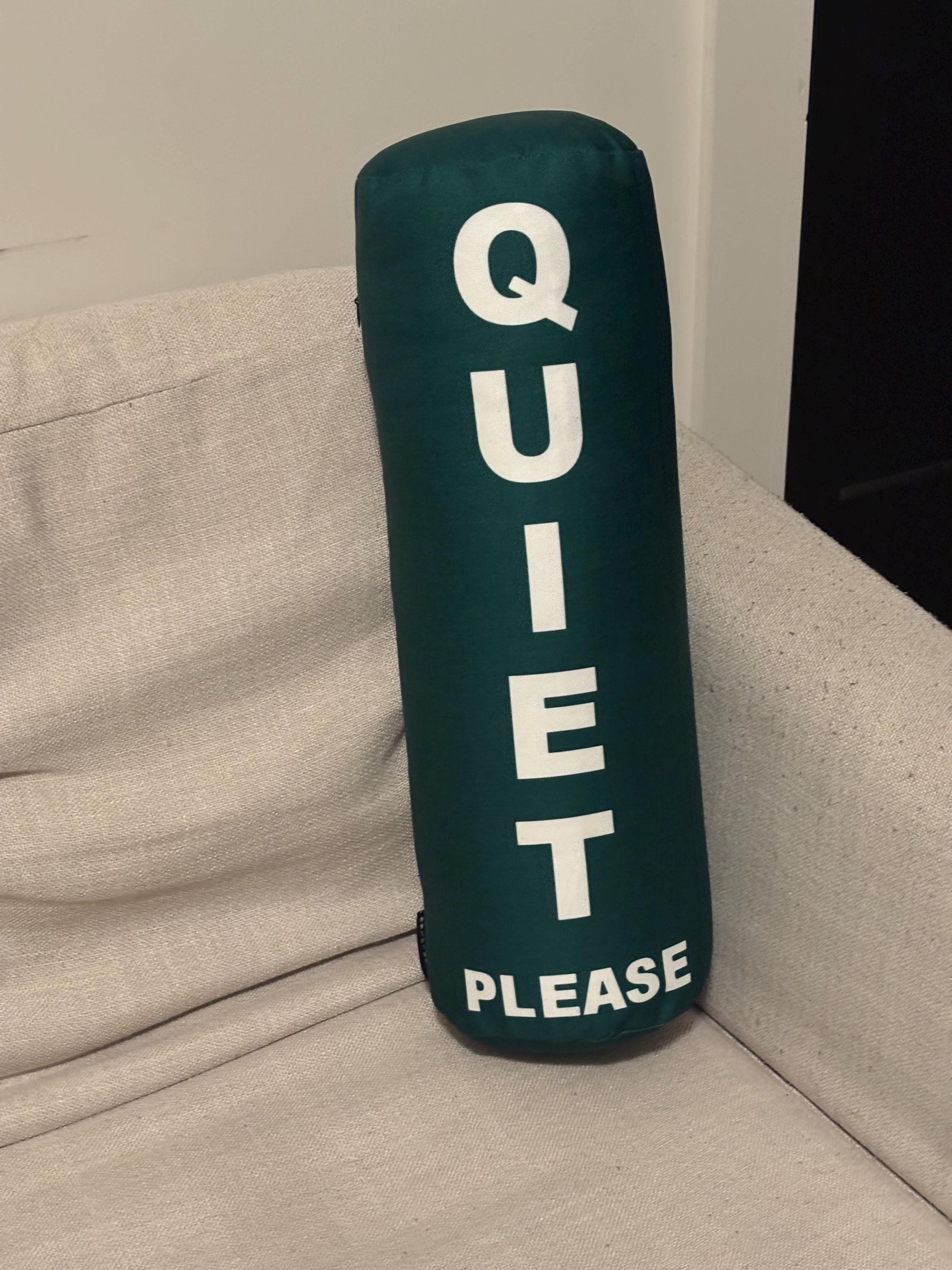 Quiet Please Golf cylinder pillow.
