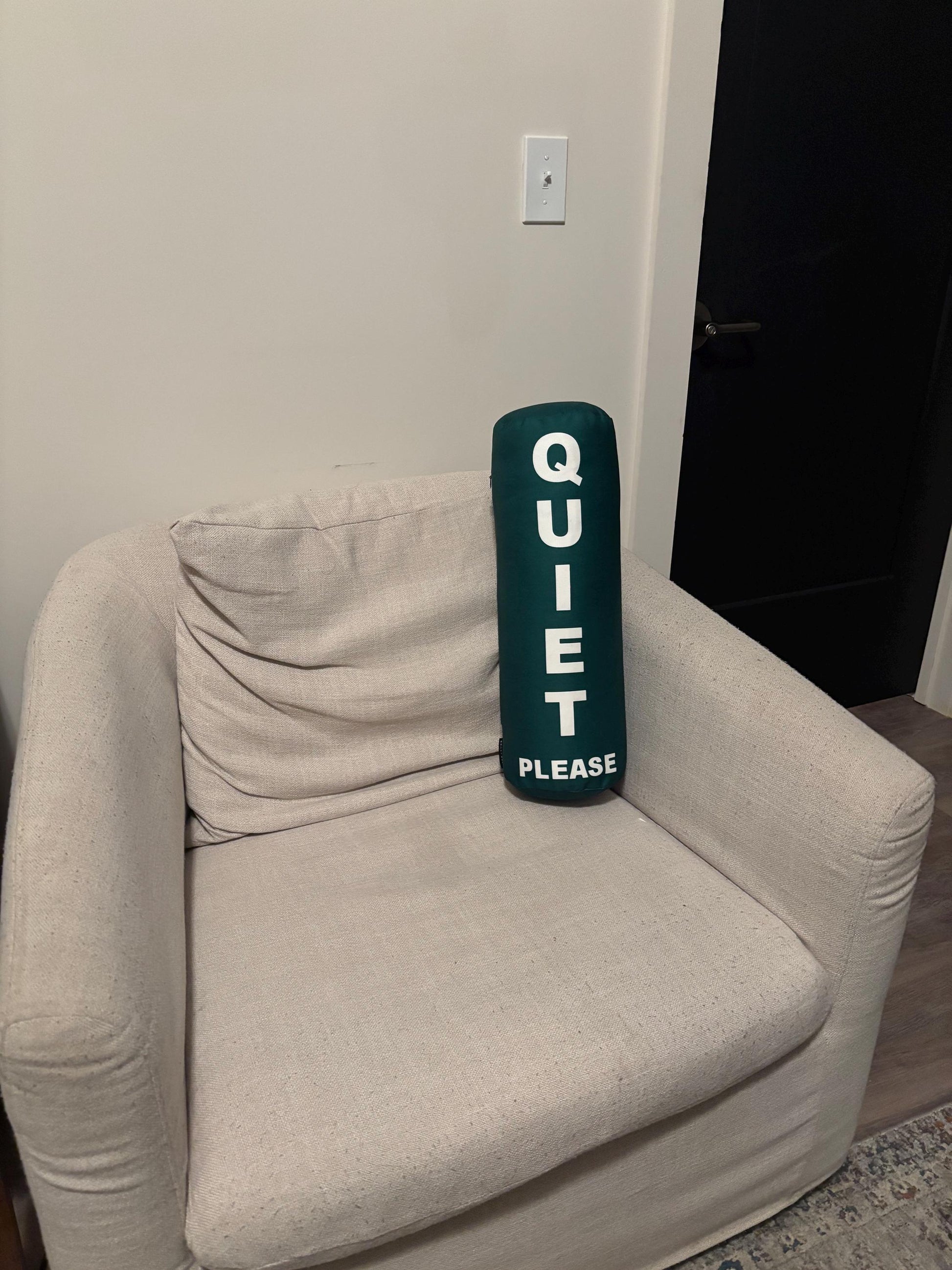 Quiet Please Golf cylinder pillow.