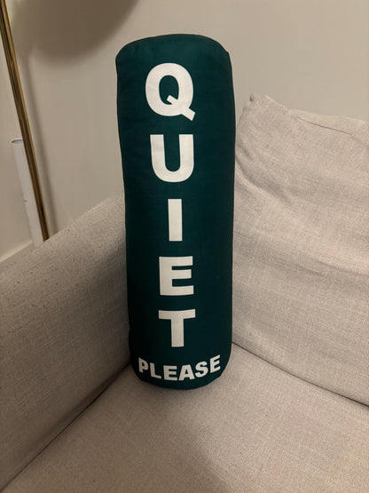 Quiet Please Golf cylinder pillow.