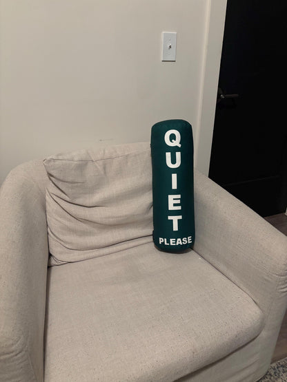 Quiet Please Golf cylinder pillow.