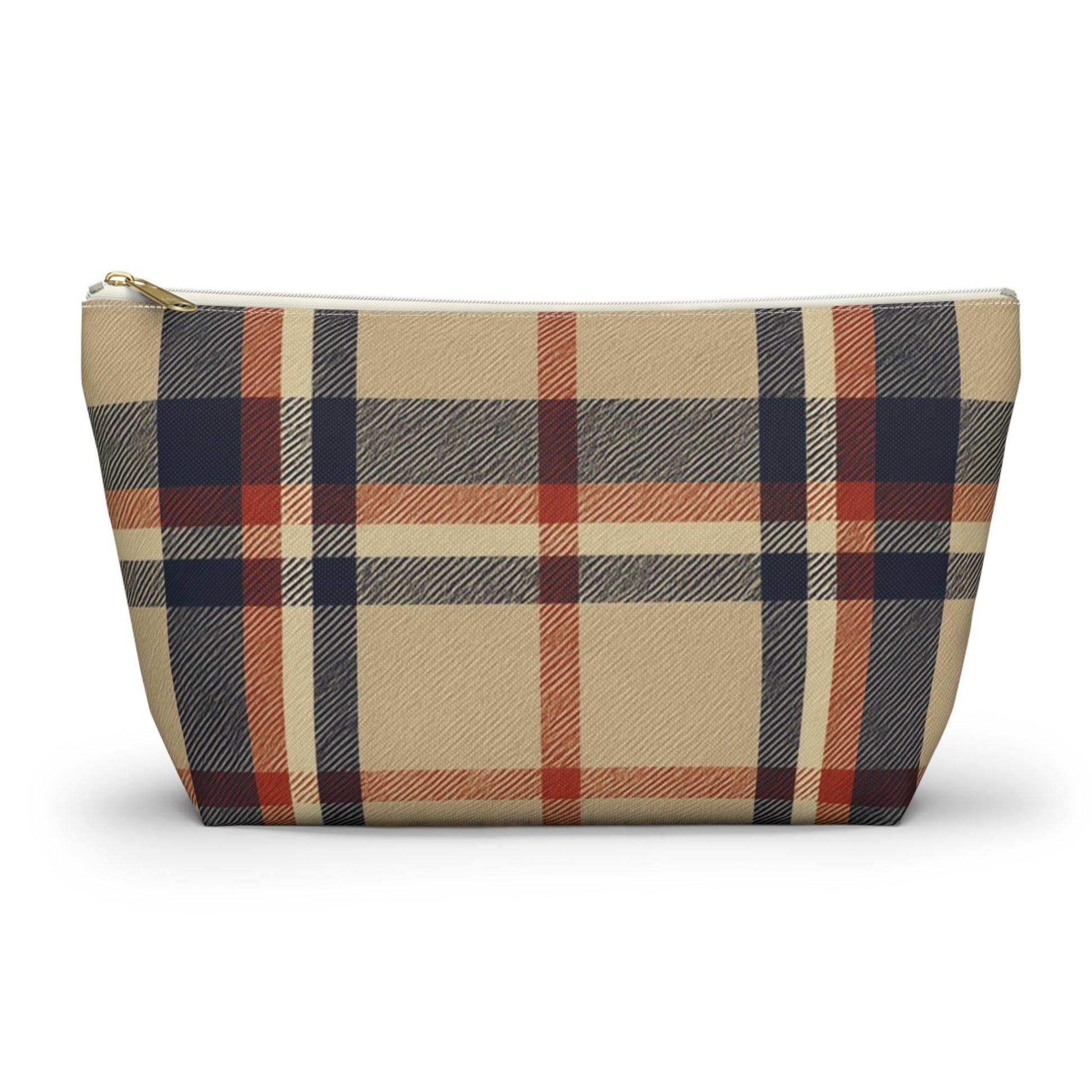 Plaid Accessory Pouch, Make-up Bag, School Supplies Case, Weekend Trip Essential Carryall