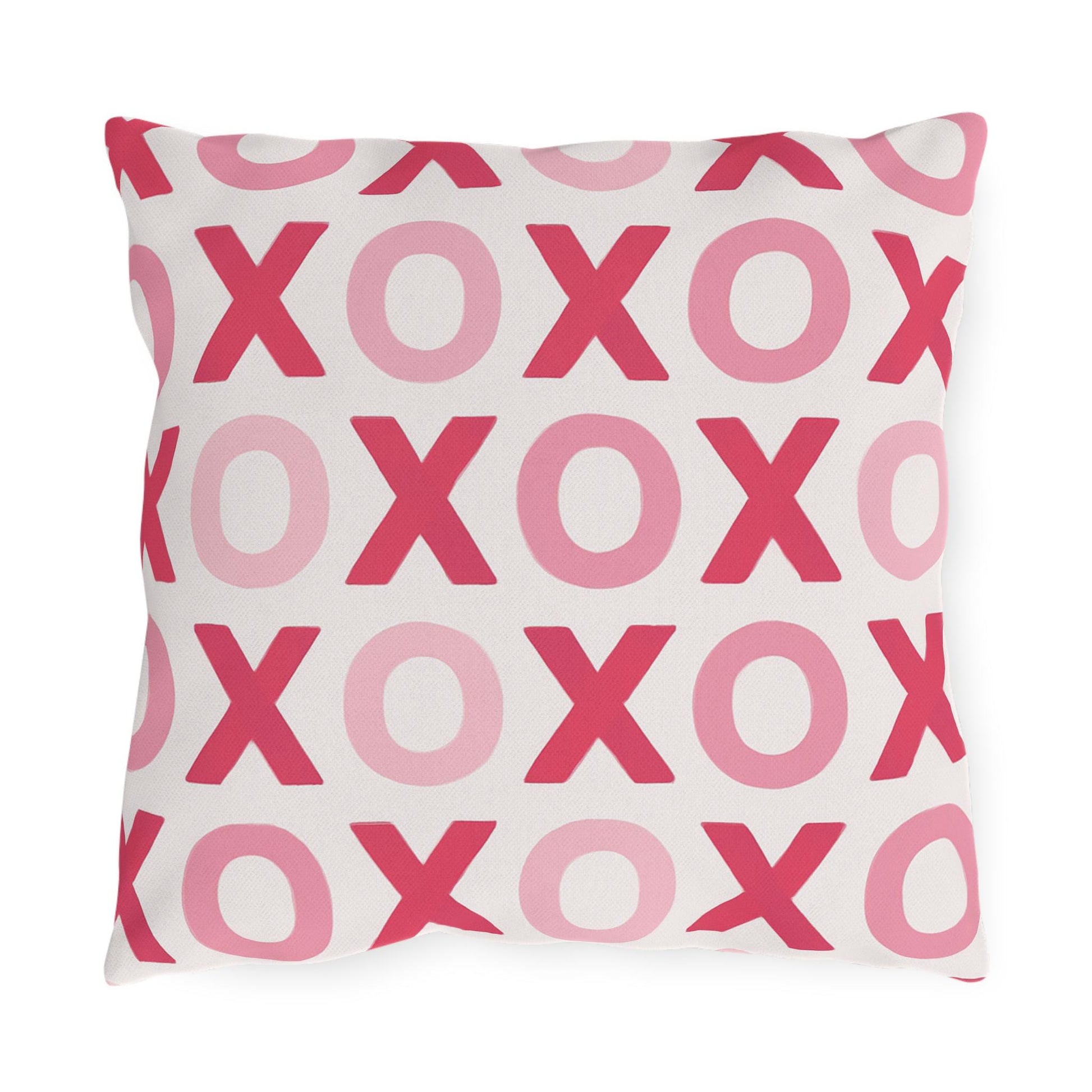 Valentines Day Outdoor Pillows, XOXO Decorative Pillow, Love Sofa Cushion, Cute Heart Accent Pillow, Romantic Patio Pillow