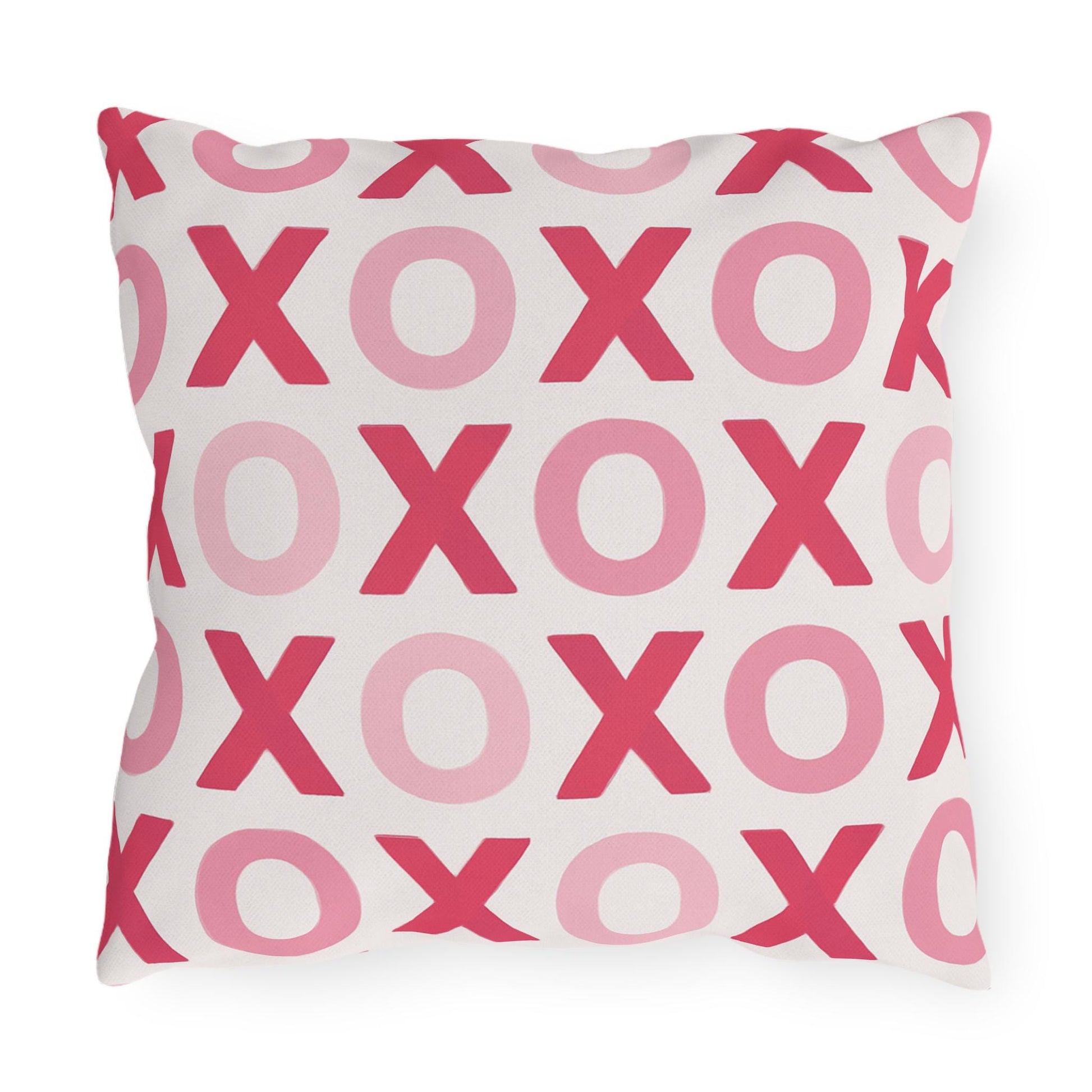 Valentines Day Outdoor Pillows, XOXO Decorative Pillow, Love Sofa Cushion, Cute Heart Accent Pillow, Romantic Patio Pillow