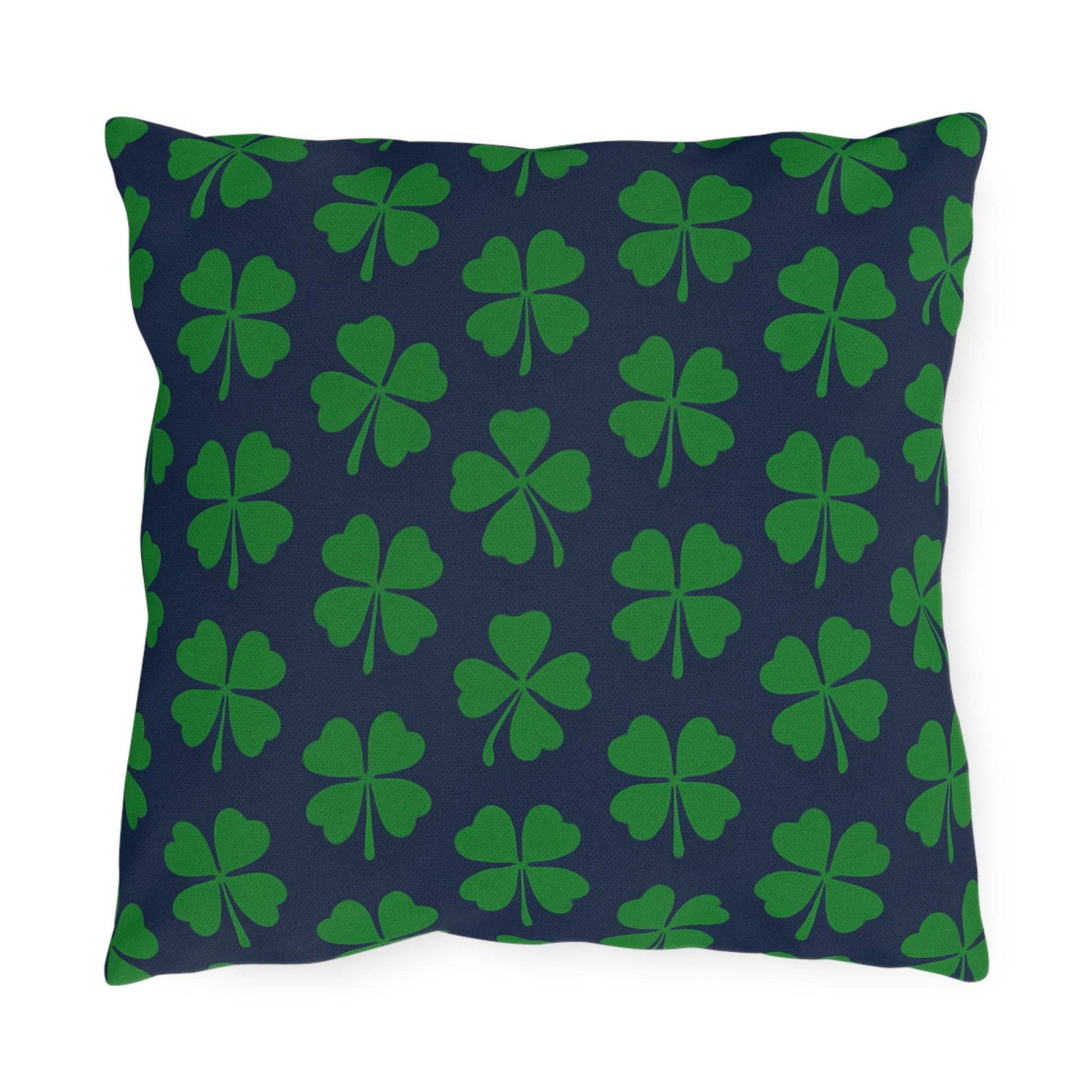 Four Leaf Clover Pillow, St. Patrick's Day Decor, Irish Pride Cushion, Clover Leaf Shamrock Pillow, Lucky Charm Pillow, Outdoor Pillow