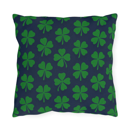 Four Leaf Clover Pillow, St. Patrick's Day Decor, Irish Pride Cushion, Clover Leaf Shamrock Pillow, Lucky Charm Pillow, Outdoor Pillow
