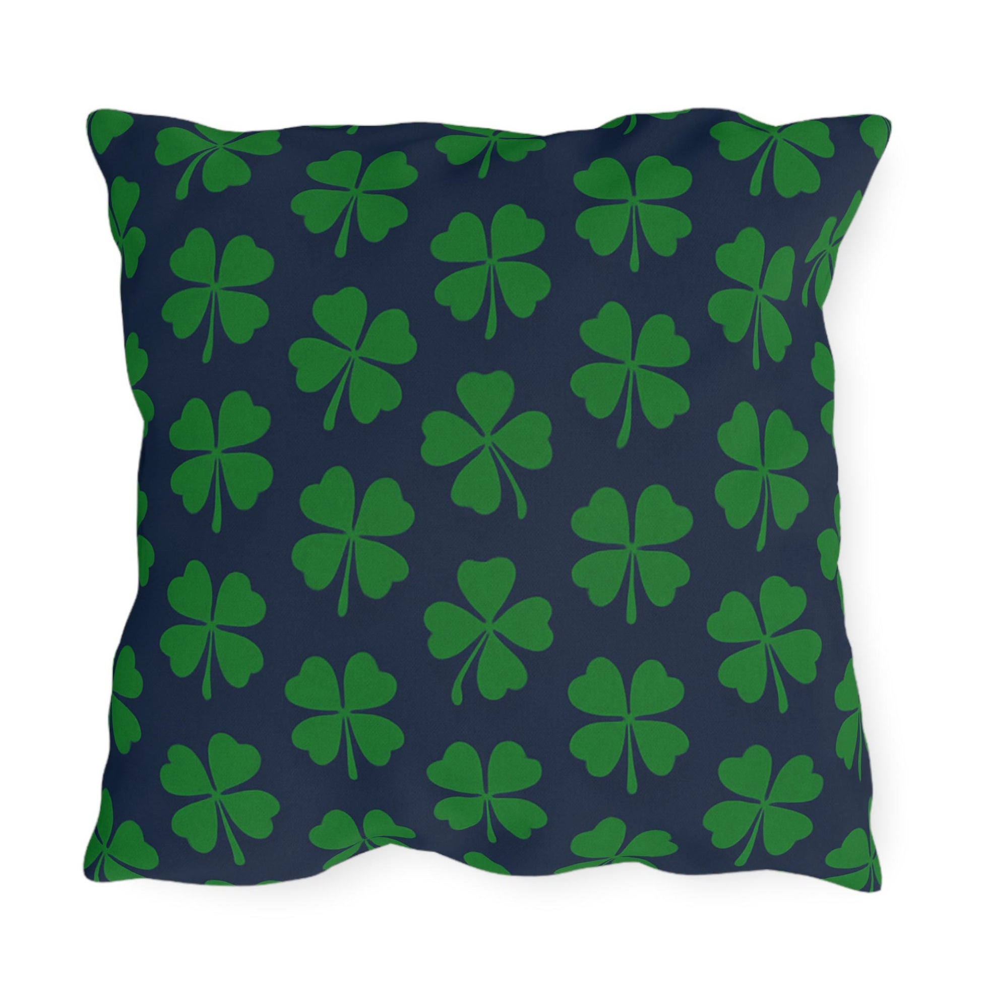 Four Leaf Clover Pillow, St. Patrick's Day Decor, Irish Pride Cushion, Clover Leaf Shamrock Pillow, Lucky Charm Pillow, Outdoor Pillow