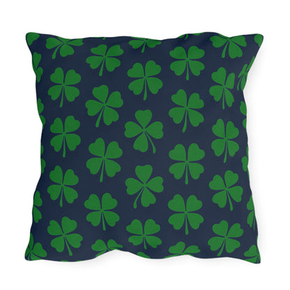 Four Leaf Clover Pillow, St. Patrick's Day Decor, Irish Pride Cushion, Clover Leaf Shamrock Pillow, Lucky Charm Pillow, Outdoor Pillow