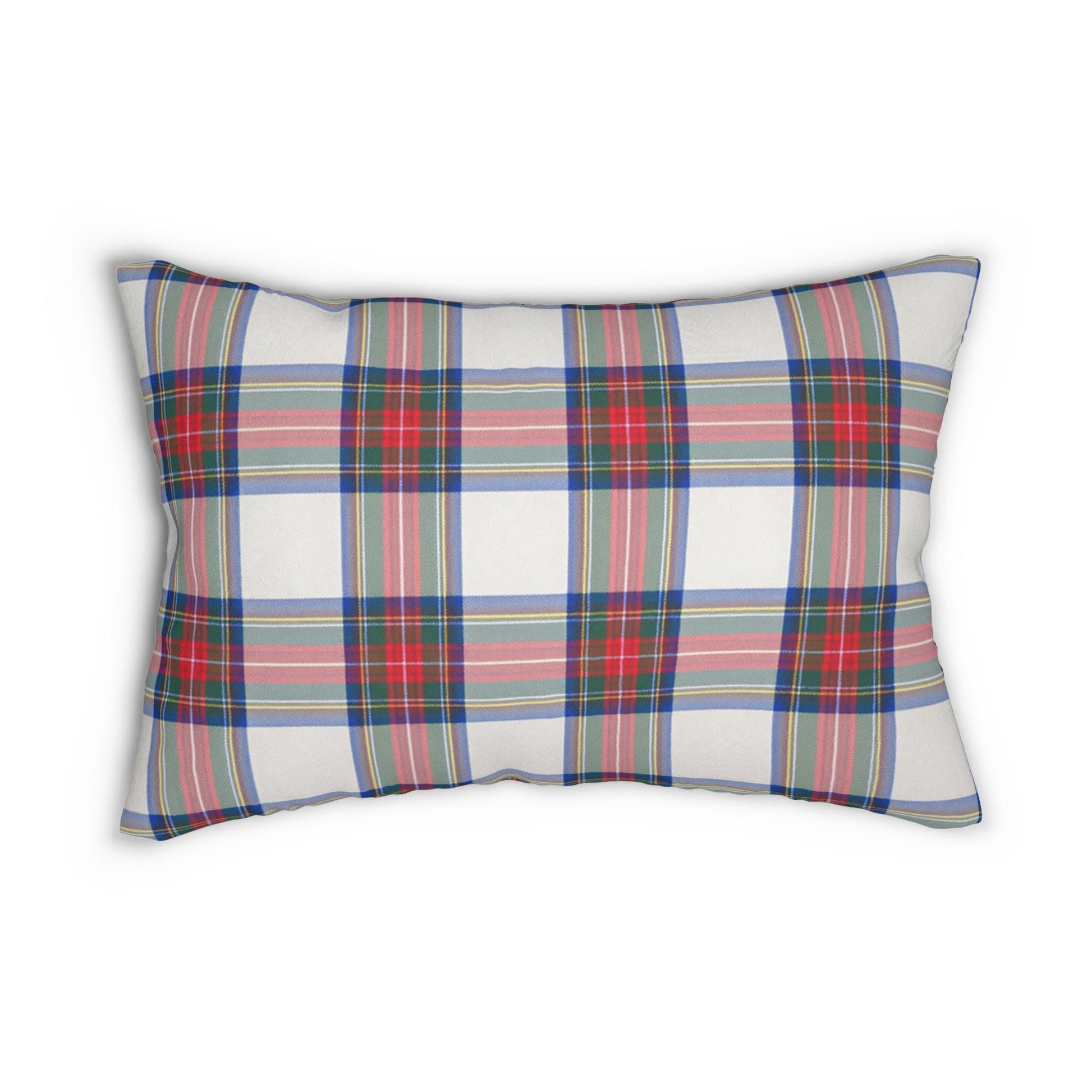 Fall Plaid Lumbar Pillow, Holiday Decorative Throw Pillow, Cozy Lumbar Cushion, Thanksgiving Accent Pillow, Festive Lumbar Pillow Cover