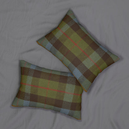 Fall Plaid Lumbar Pillow, Holiday Decorative Throw Pillow, Cozy Lumbar Cushion, Thanksgiving Accent Pillow, Festive Lumbar Pillow Cover