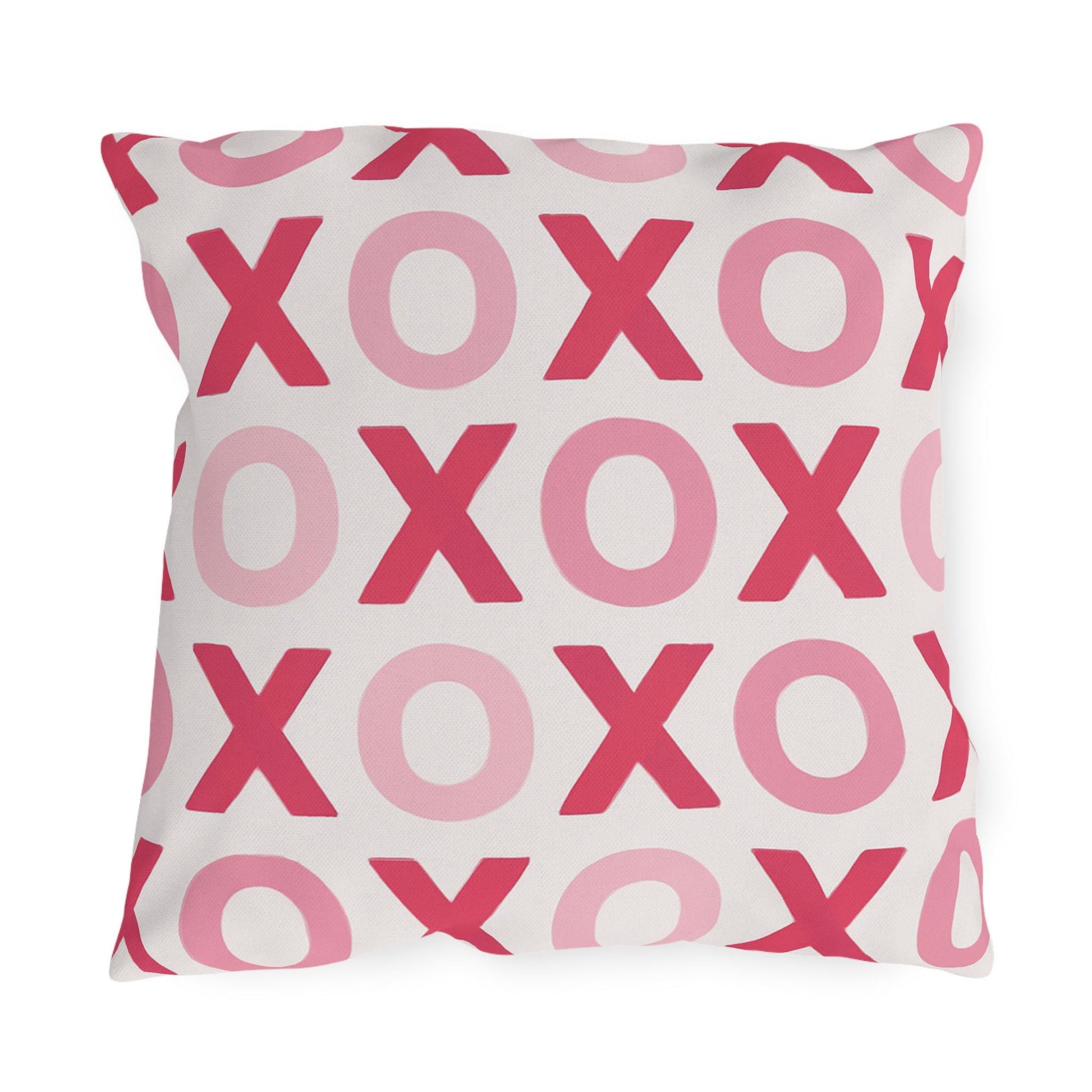 Valentines Day Outdoor Pillows, XOXO Decorative Pillow, Love Sofa Cushion, Cute Heart Accent Pillow, Romantic Patio Pillow