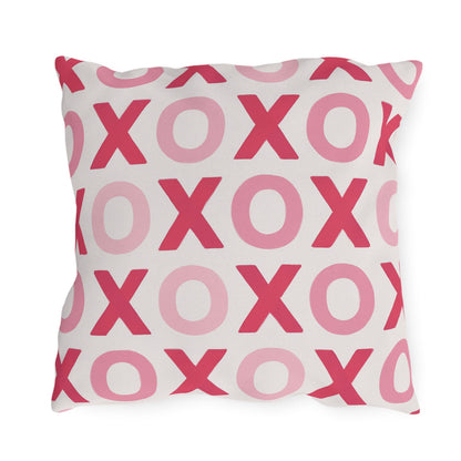 Valentines Day Outdoor Pillows, XOXO Decorative Pillow, Love Sofa Cushion, Cute Heart Accent Pillow, Romantic Patio Pillow