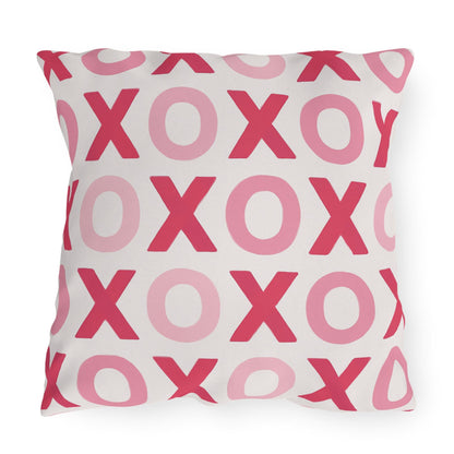 Valentines Day Outdoor Pillows, XOXO Decorative Pillow, Love Sofa Cushion, Cute Heart Accent Pillow, Romantic Patio Pillow