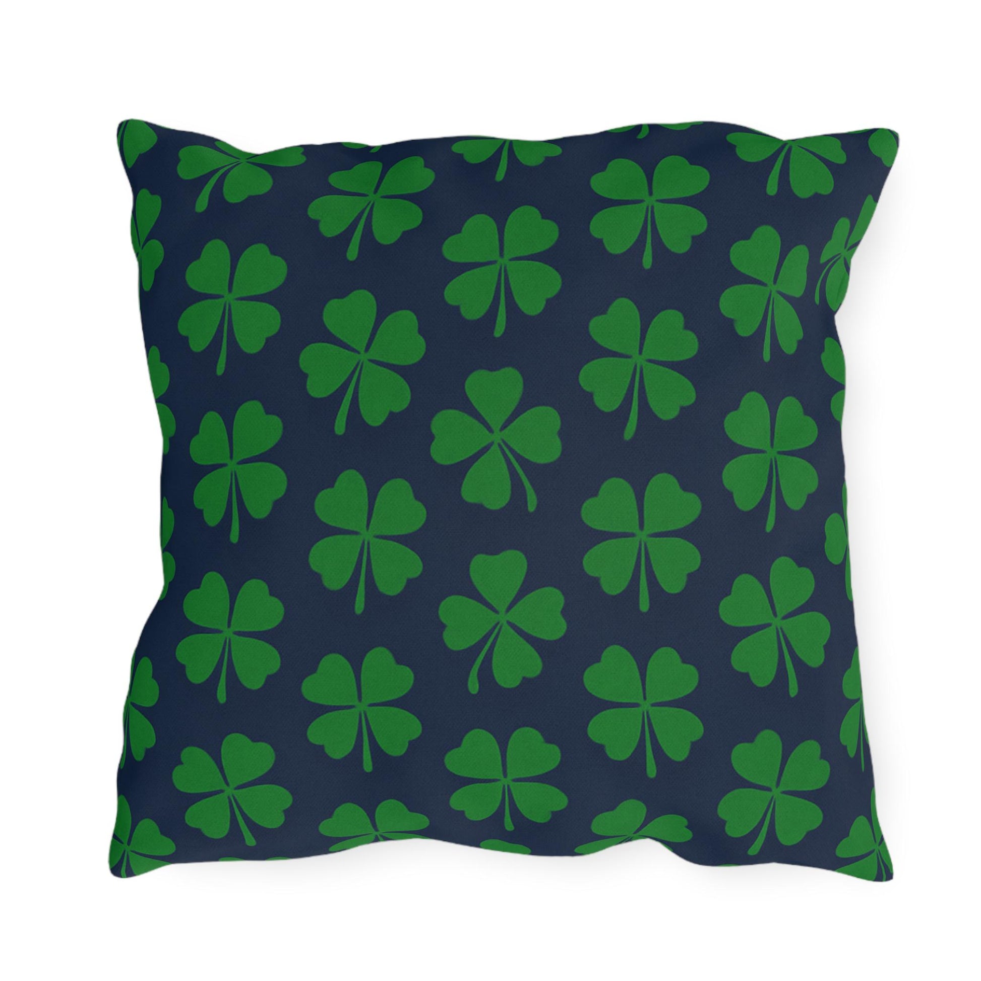 Four Leaf Clover Pillow, St. Patrick's Day Decor, Irish Pride Cushion, Clover Leaf Shamrock Pillow, Lucky Charm Pillow, Outdoor Pillow