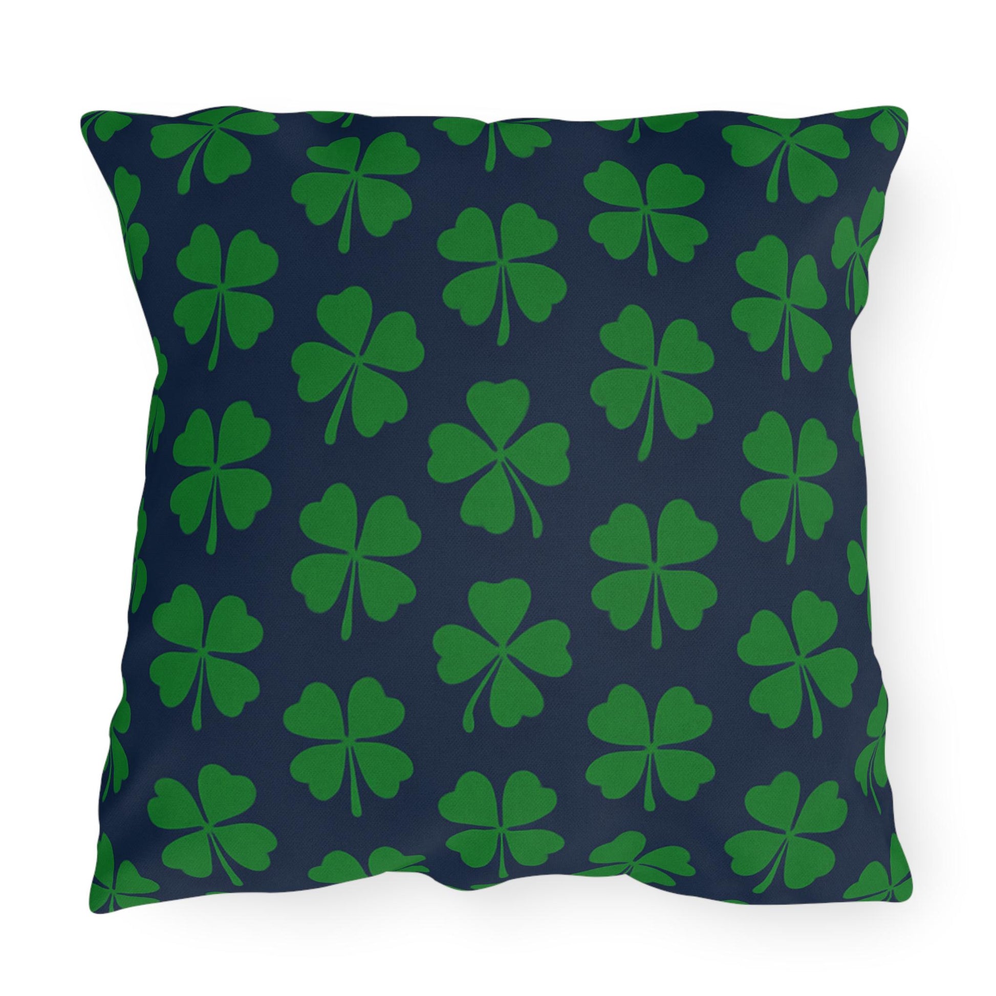 Four Leaf Clover Pillow, St. Patrick's Day Decor, Irish Pride Cushion, Clover Leaf Shamrock Pillow, Lucky Charm Pillow, Outdoor Pillow