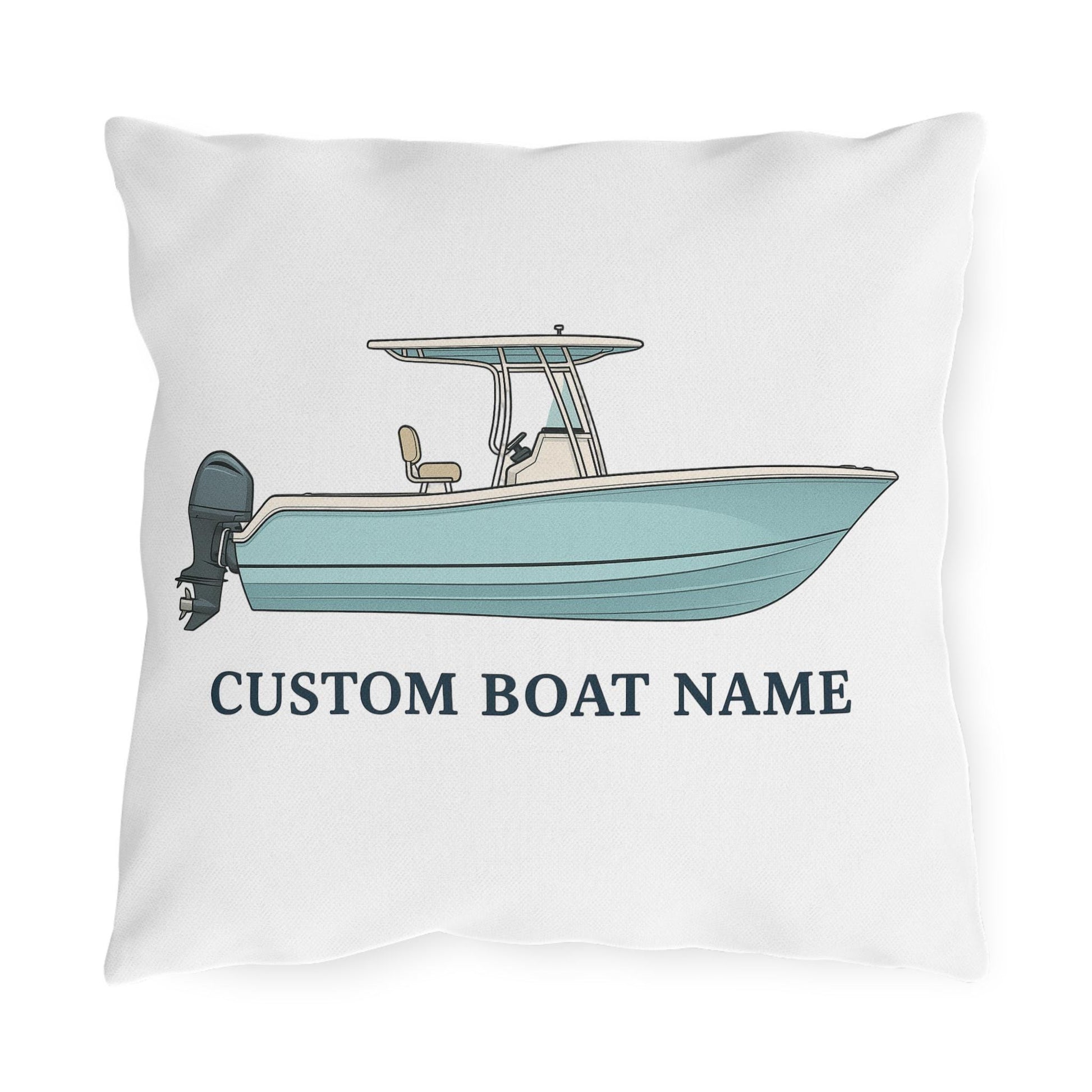 Personalized Custom boat name Center Console Boat Outdoor Pillow | Personalized Boat Name Throw