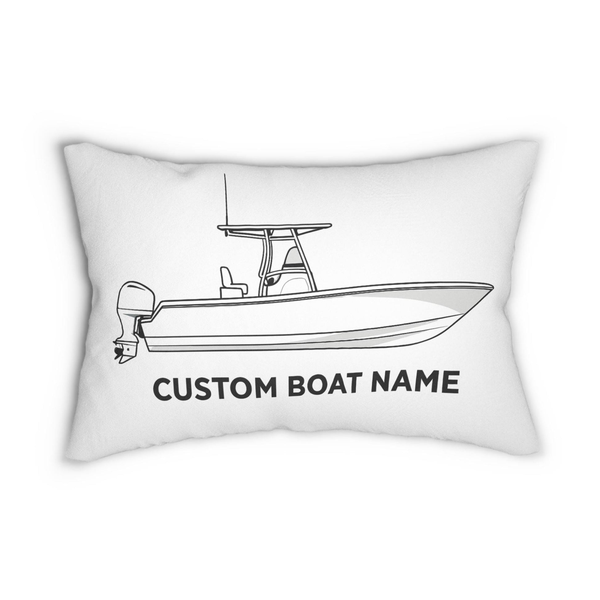 Personalized Custom Boat Name Center Console Pillow | Spun Polyester Lumbar Pillow